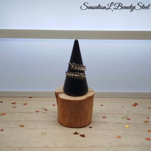 Bague Feuilles Argentées