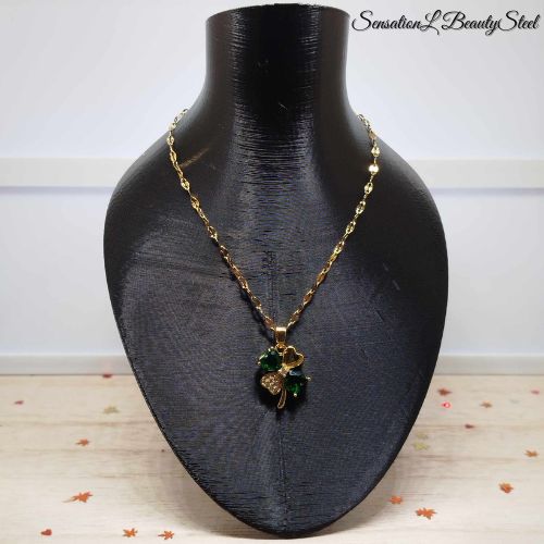 Collier Trèfle Émeraude
