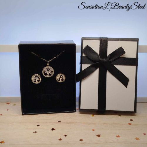 Parure Arbre de Vie – Les Deux Pièces : Collier & Boucles d'Oreilles