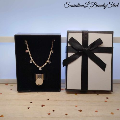 Parure Médaillons Argentés – Les Deux Pièces : Collier & Bague