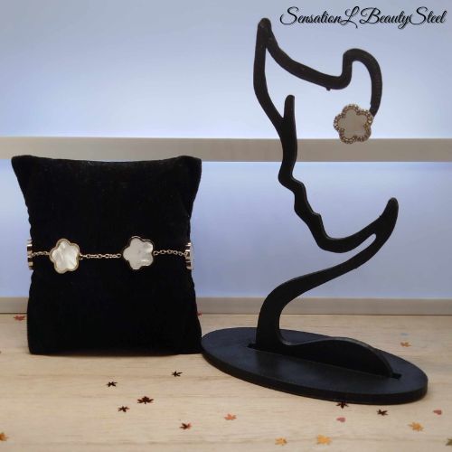 Parure Fleurs Blanches – Zoom détail