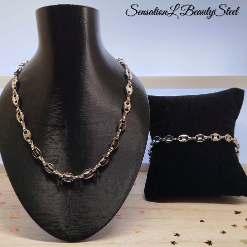 Parure Grains de Café – Les Deux Pièces : Collier & Bracelet